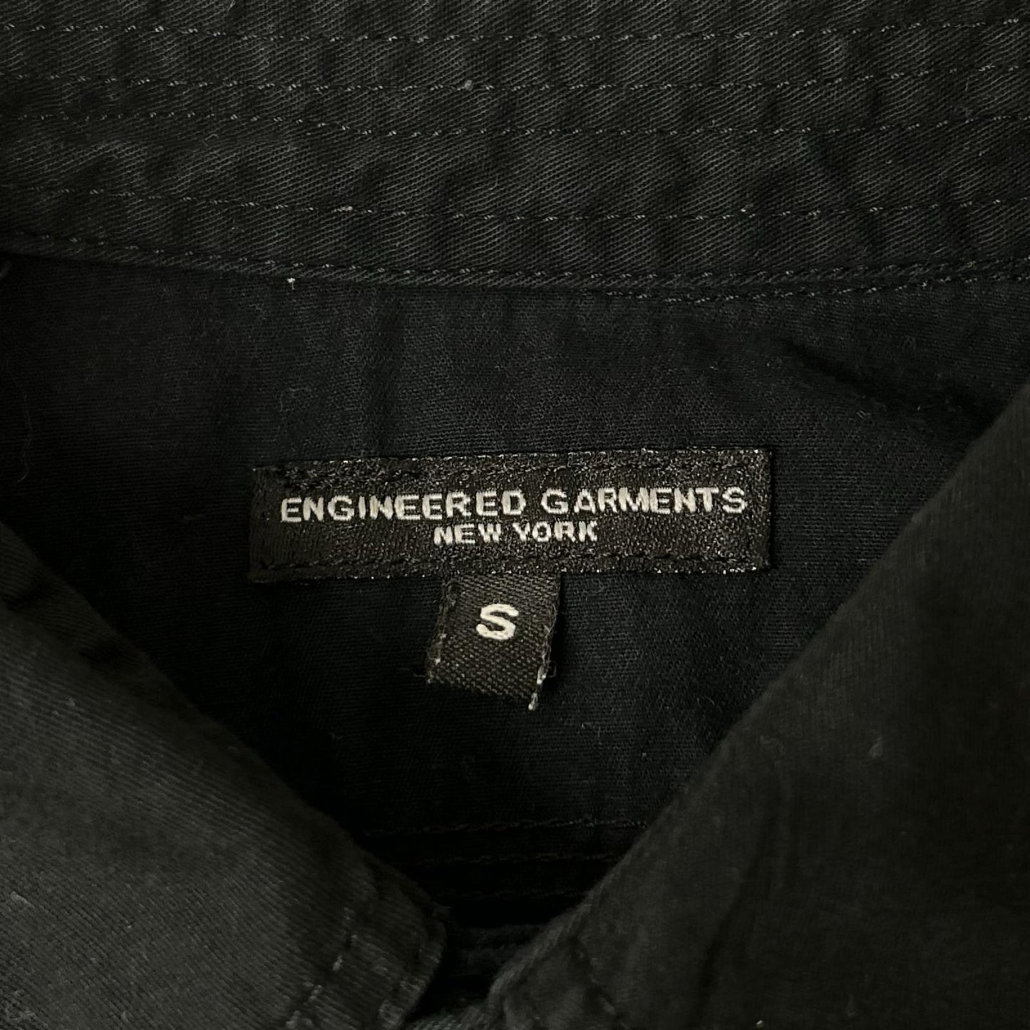 Engineered Garments エンジニアードガーメンツ ブラック コットン ダイヤモンドステッチ ワークシャツ トップス