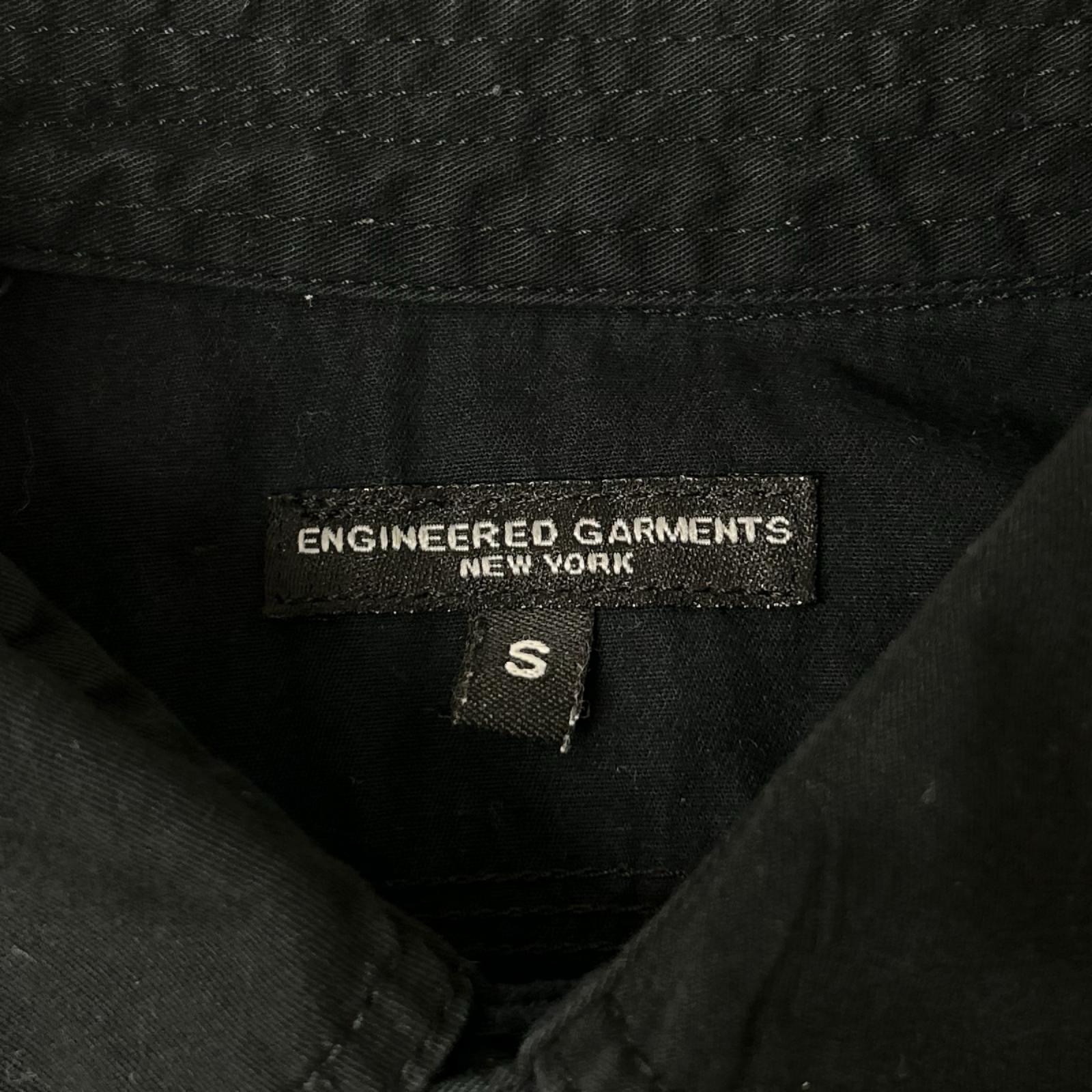 Engineered Garments エンジニアードガーメンツ ブラック コットン ダイヤモンドステッチ ワークシャツ トップス