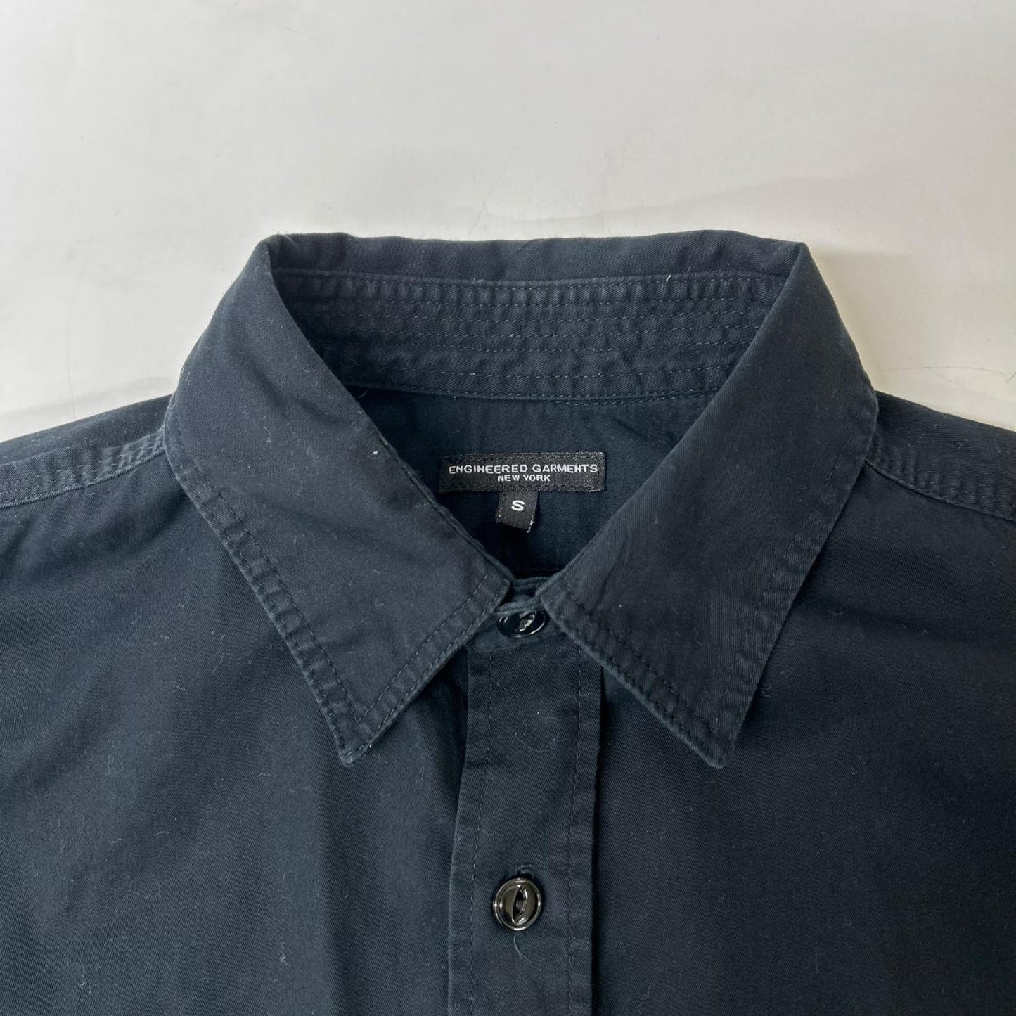 Engineered Garments エンジニアードガーメンツ ブラック コットン ダイヤモンドステッチ ワークシャツ トップス