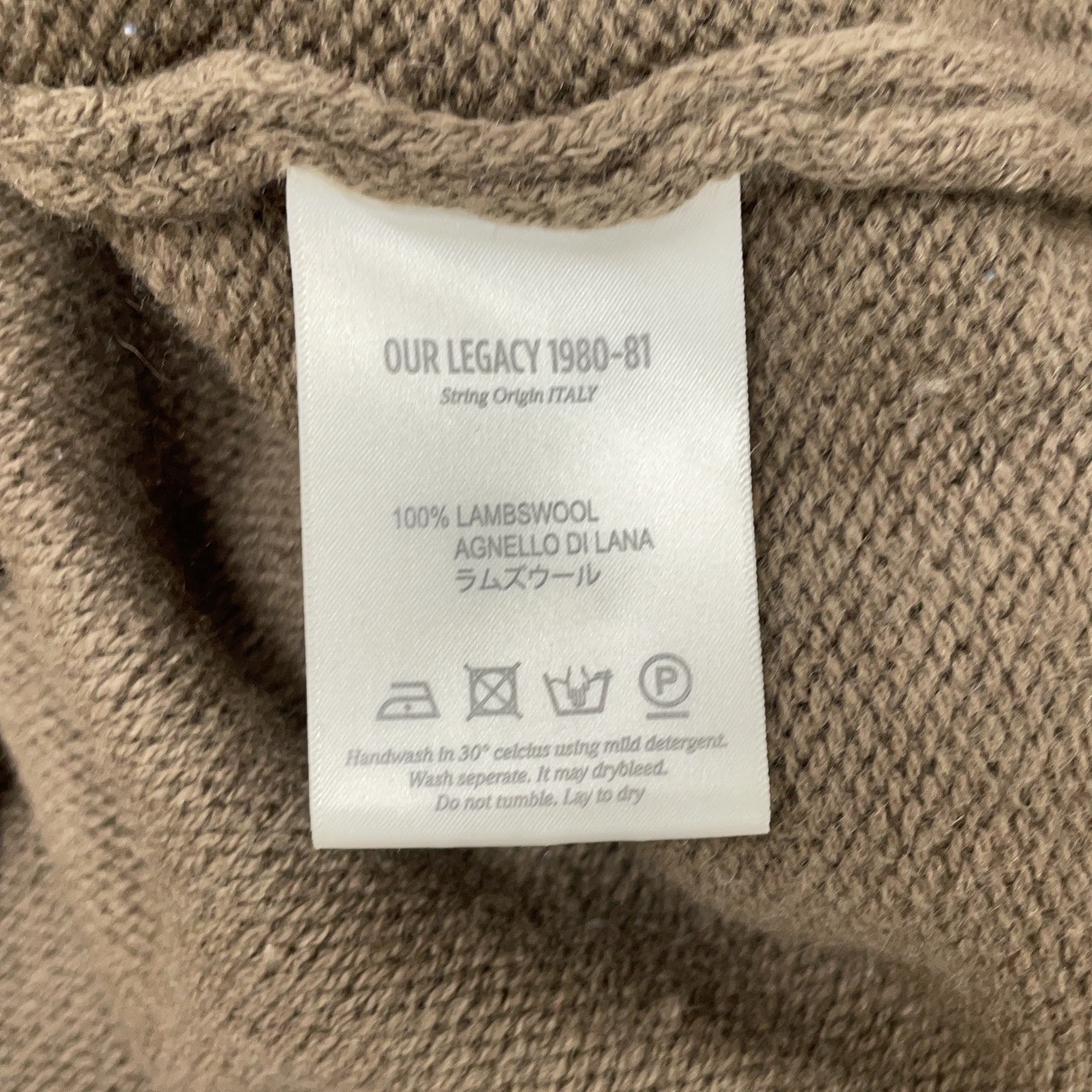 OurLegacy アワーレガシー ブラウン ラムズウール カーディガン トップス