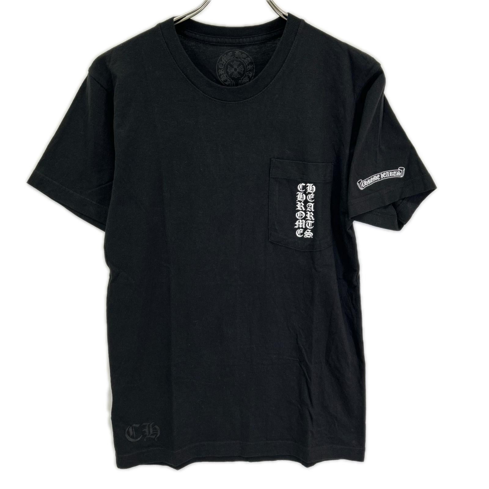 Chrome hearts クロムハーツ ブラック Osaka Scroll Label Logo Tee トップス