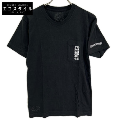 Chrome hearts クロムハーツ ブラック Osaka Scroll Label Logo Tee トップス