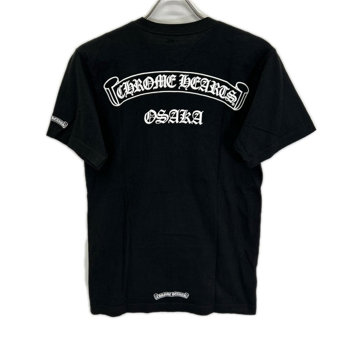 Chrome hearts クロムハーツ ブラック Osaka Scroll Label Logo Tee トップス