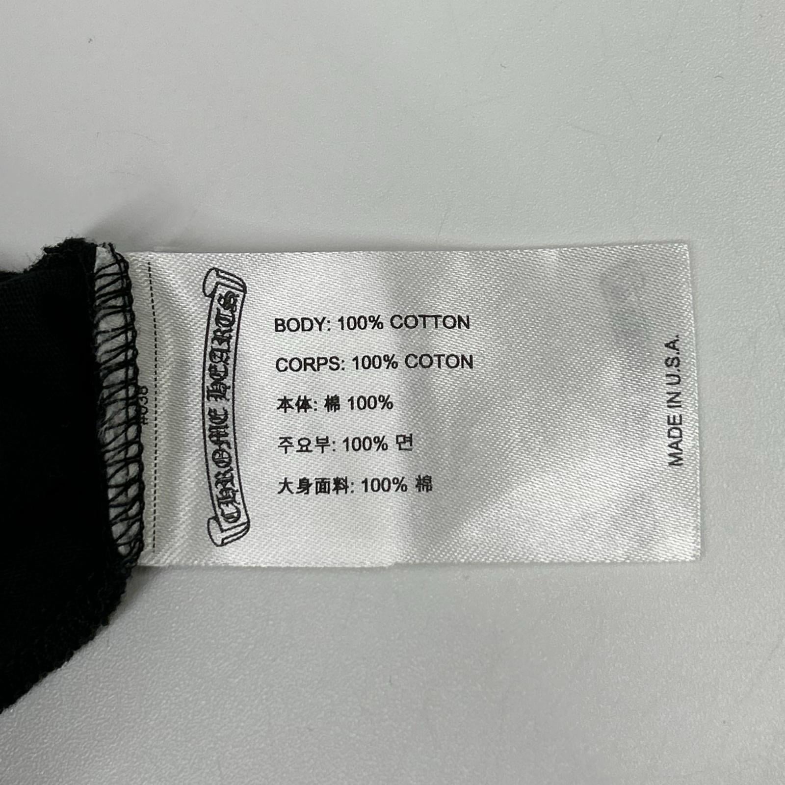 Chrome hearts クロムハーツ ブラック Osaka Scroll Label Logo Tee トップス