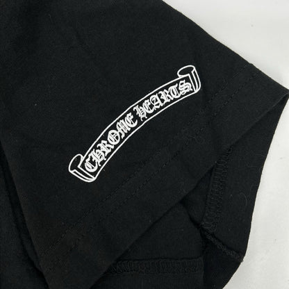 Chrome hearts クロムハーツ ブラック Osaka Scroll Label Logo Tee トップス