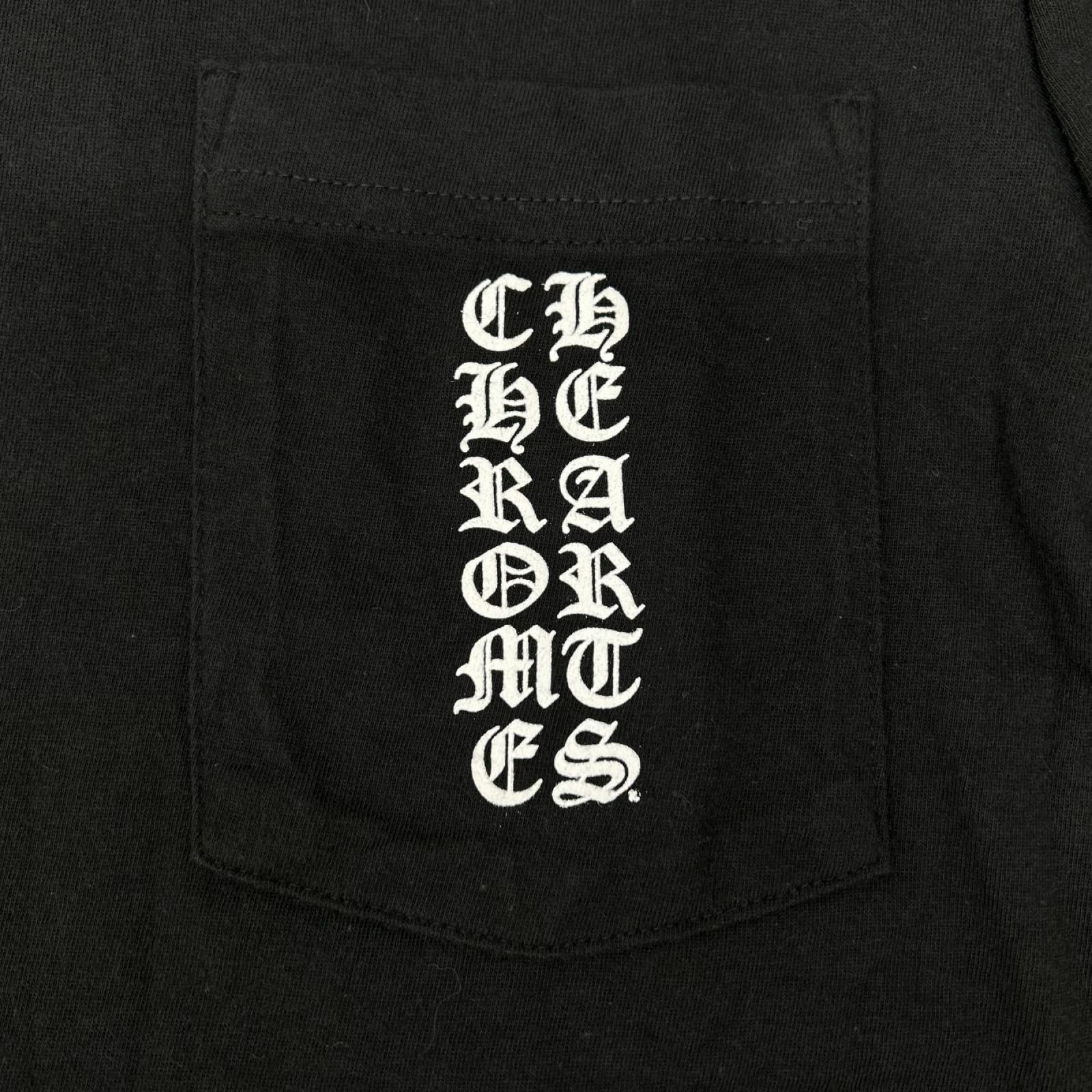 Chrome hearts クロムハーツ ブラック Osaka Scroll Label Logo Tee トップス