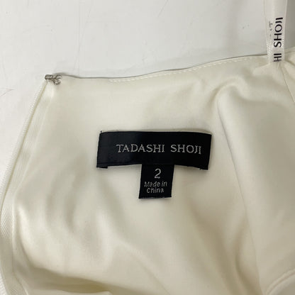 TADASHI SHOJI タダシショージ ALG19845MDJ ホワイト Vネック ノースリーブワンピース ワンピース