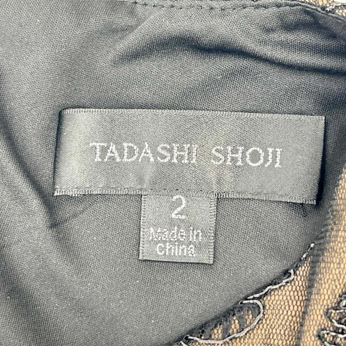 TADASHI SHOJI タダシショージ AUL16592M Black Sleeveless Lace Dress Dress