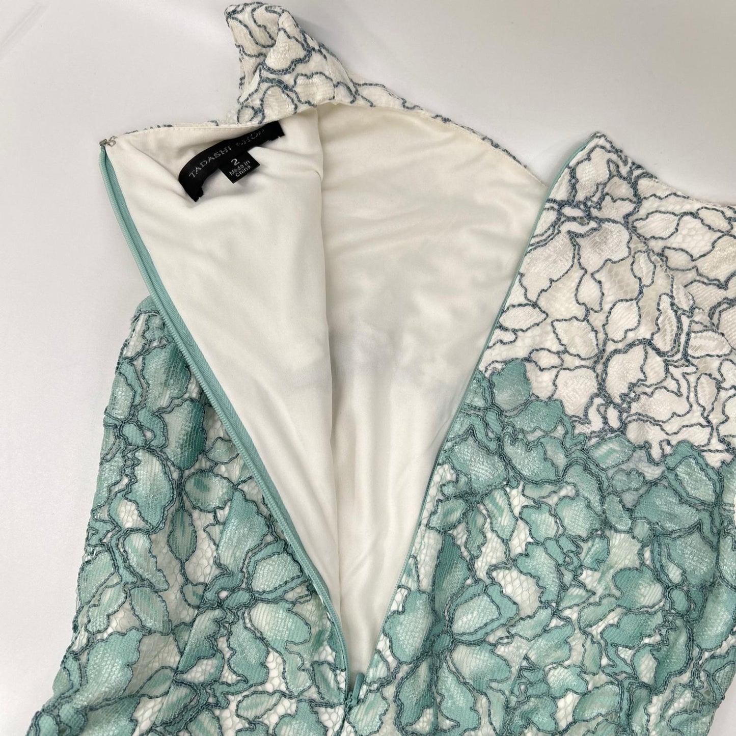 TADASHI SHOJI タダシショージ AKH1695MJ ライトグリーン 花柄レース ノースリーブワンピース ワンピース