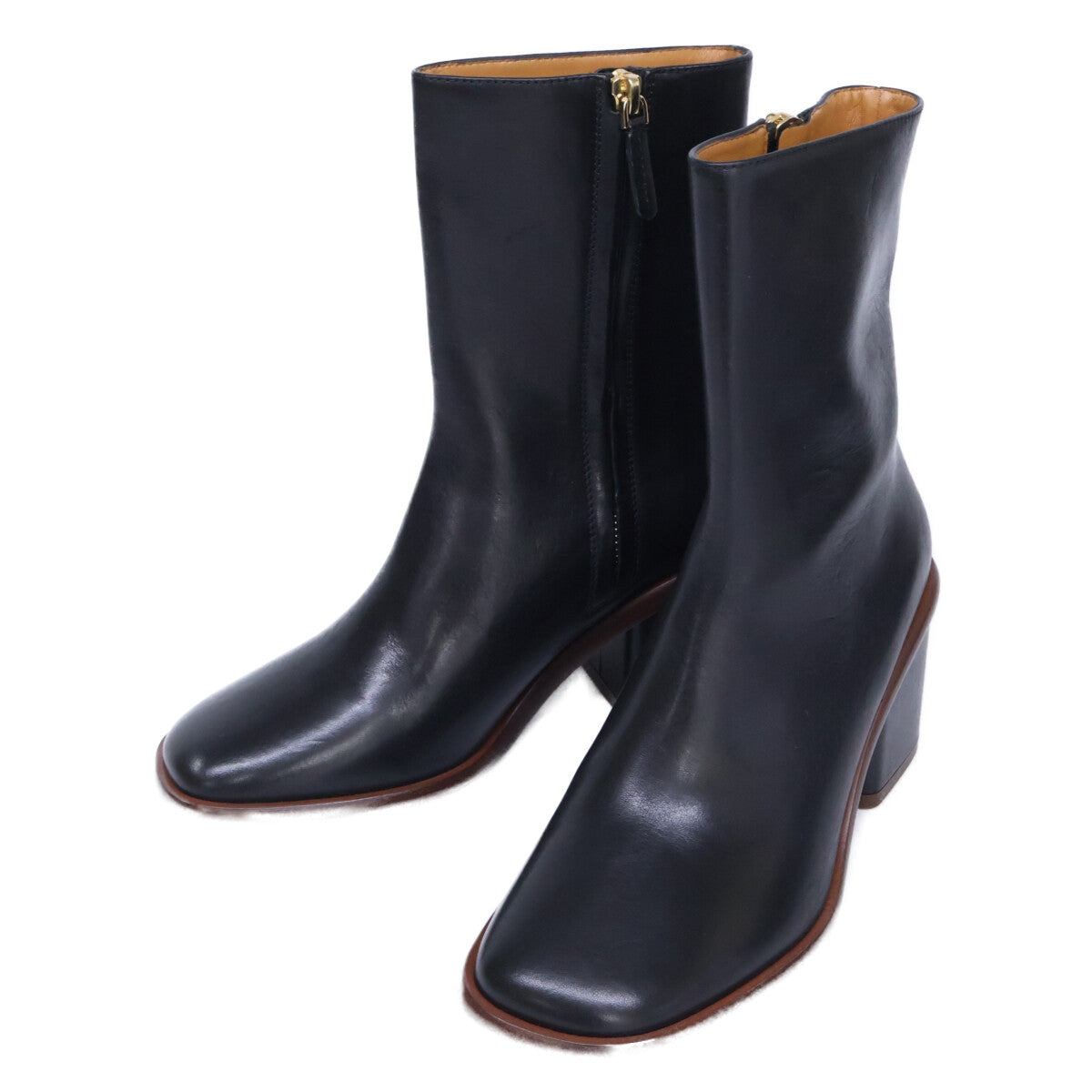 Chloe クロエ 【新品同様】サイドジップ レザー ショートブーツ シューズ