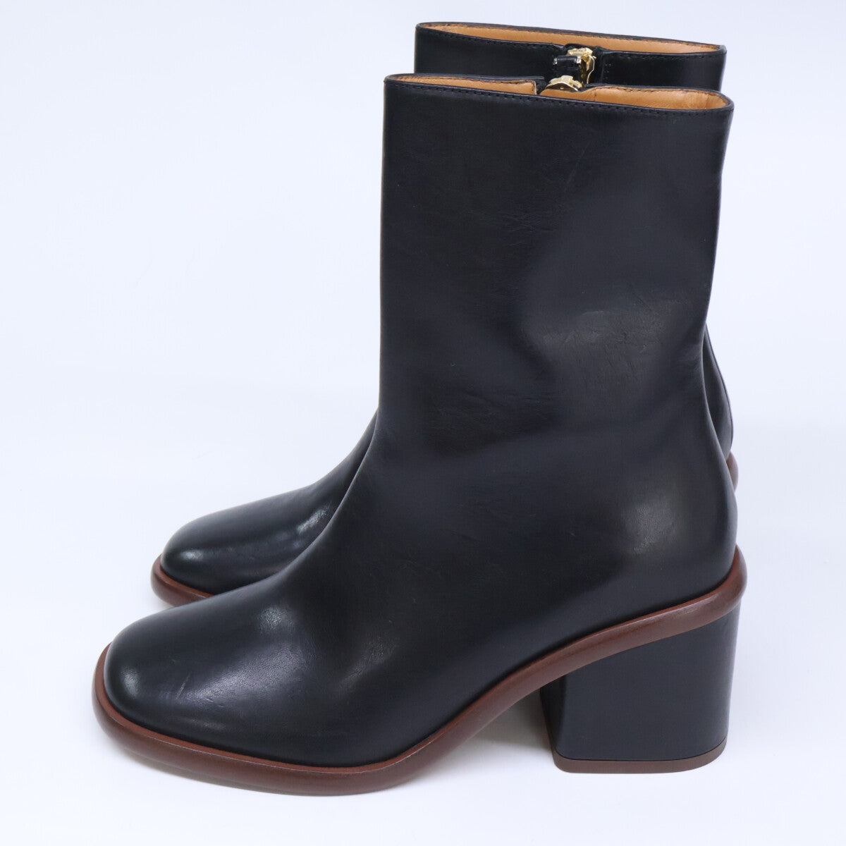 Chloe クロエ 【新品同様】サイドジップ レザー ショートブーツ シューズ