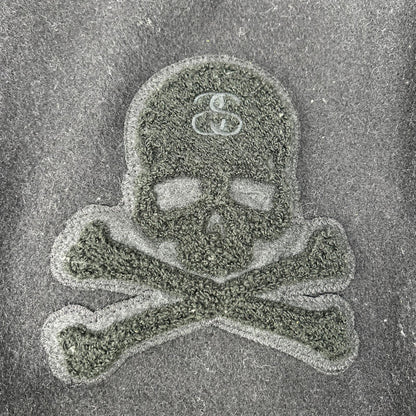 mastermind マスターマインド ×ステューシー 7750 スカル刺繍 袖レザースタジャン ジャケット