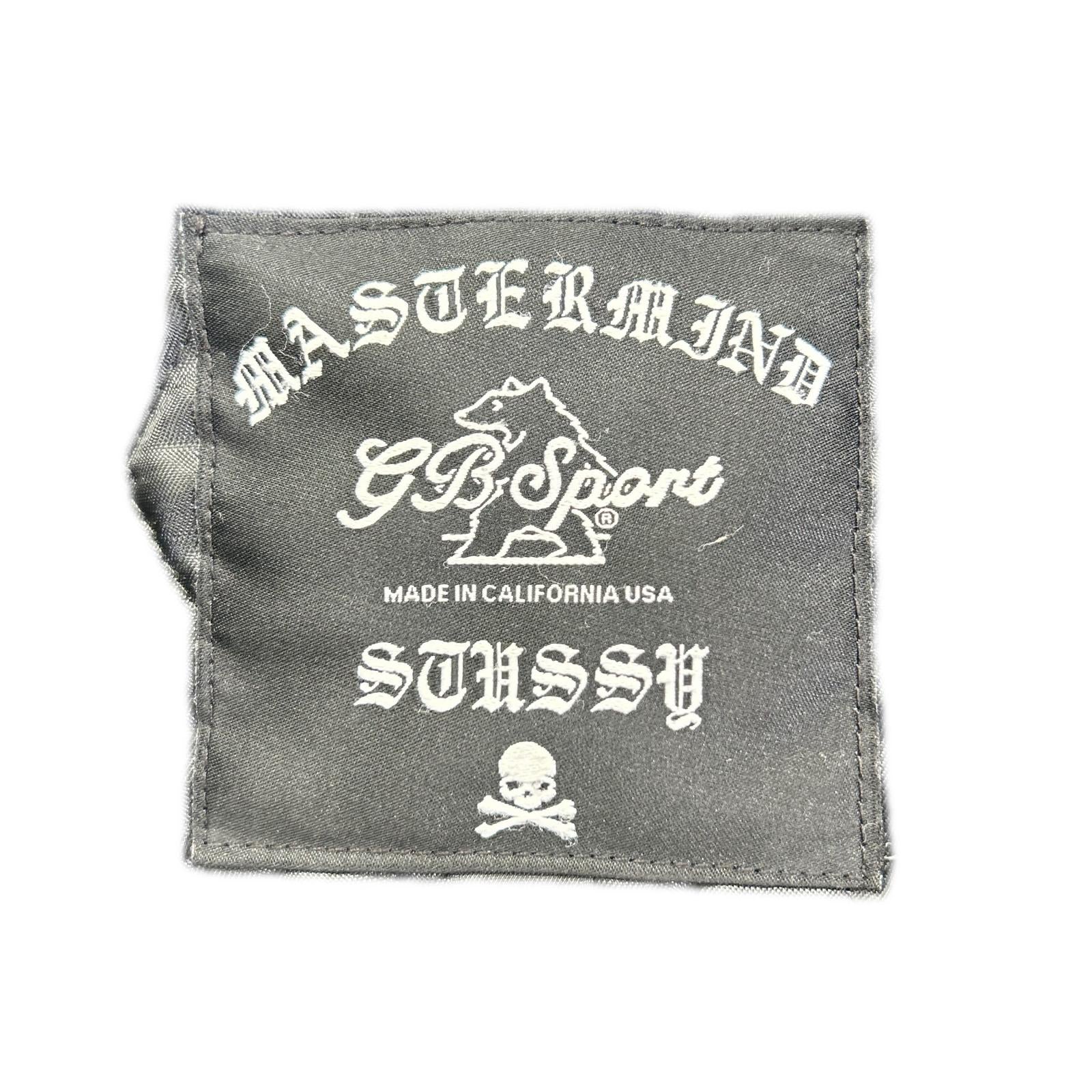 mastermind マスターマインド ×ステューシー 7750 スカル刺繍 袖レザースタジャン ジャケット