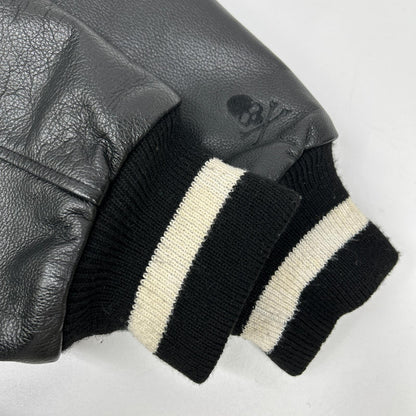 mastermind マスターマインド ×ステューシー 7750 スカル刺繍 袖レザースタジャン ジャケット
