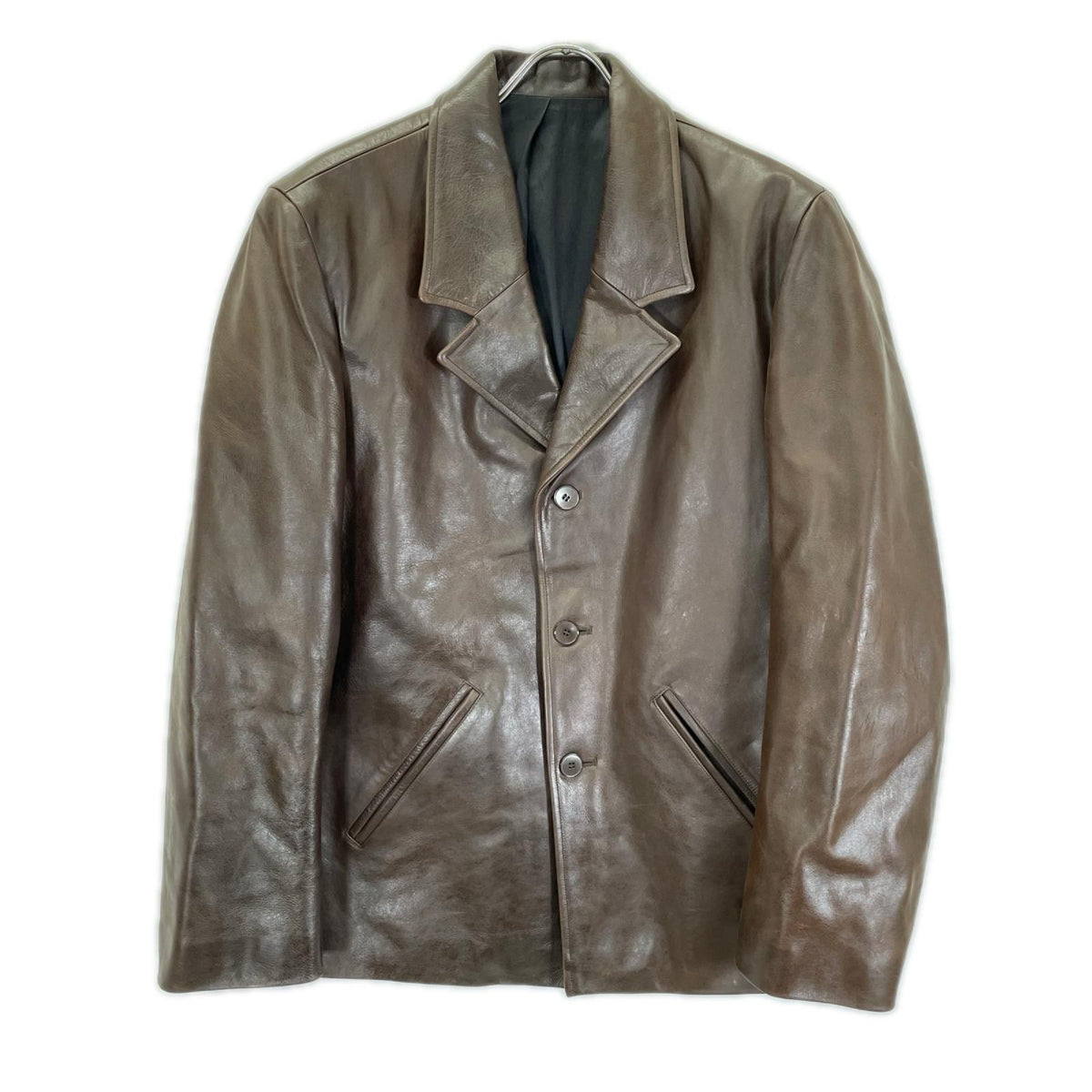 agnes b アニエスベー HOMME フランス製 ブラウン レザーテーラードジャケット ジャケット
