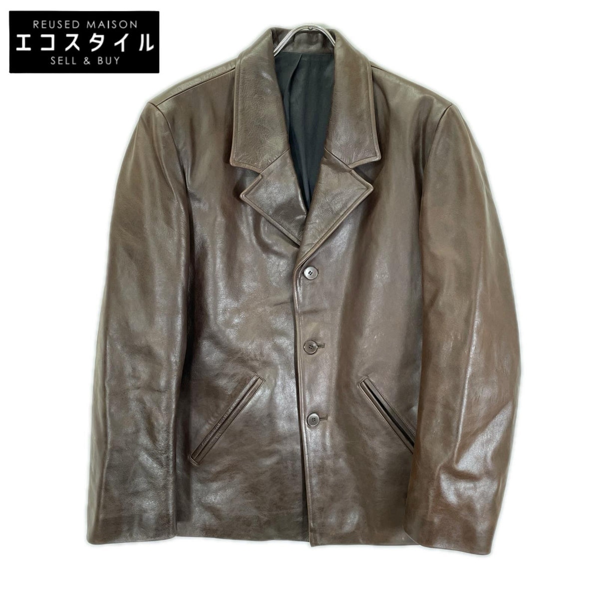 agnes b アニエスベー HOMME フランス製 ブラウン レザーテーラードジャケット ジャケット