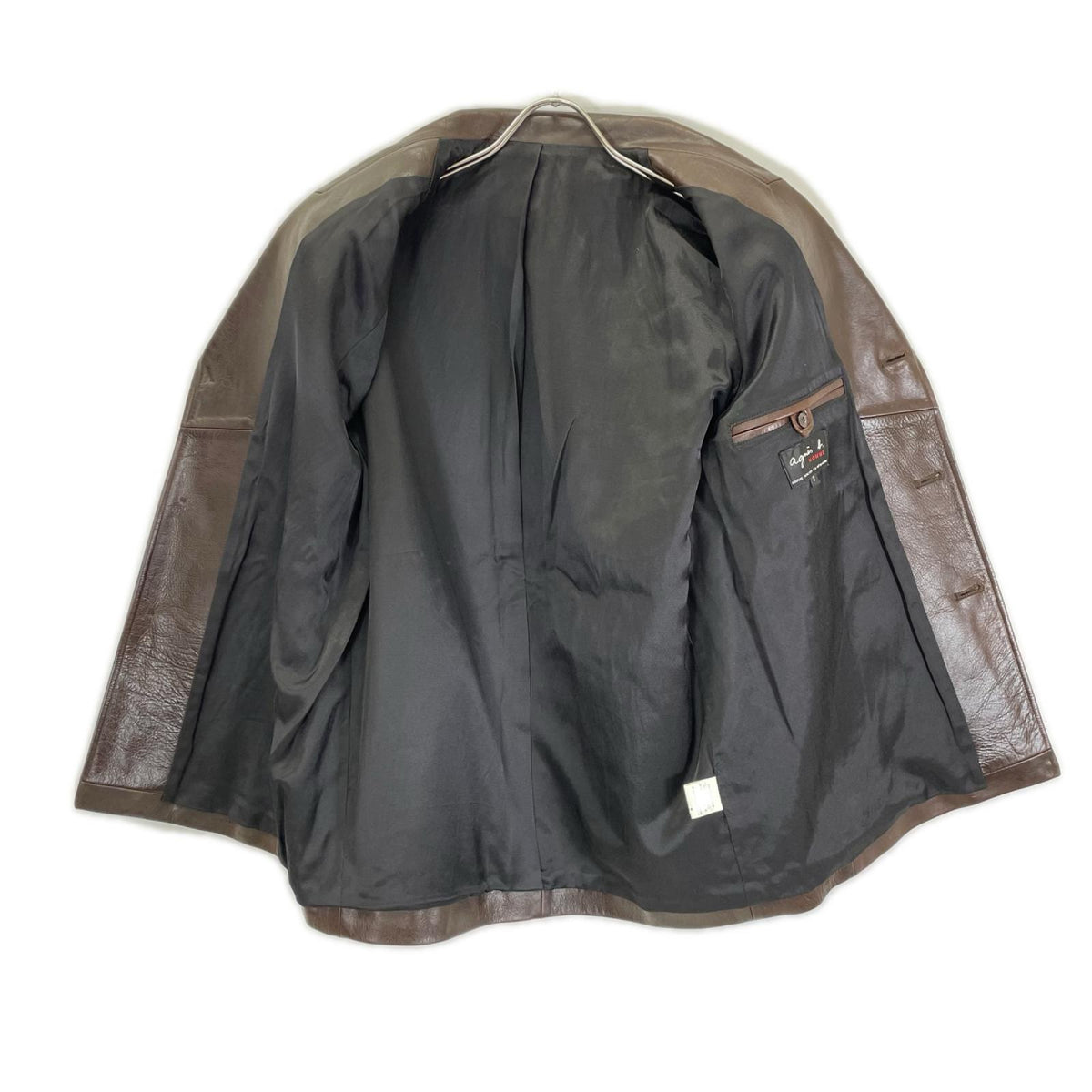 agnes b アニエスベー HOMME フランス製 ブラウン レザーテーラードジャケット ジャケット