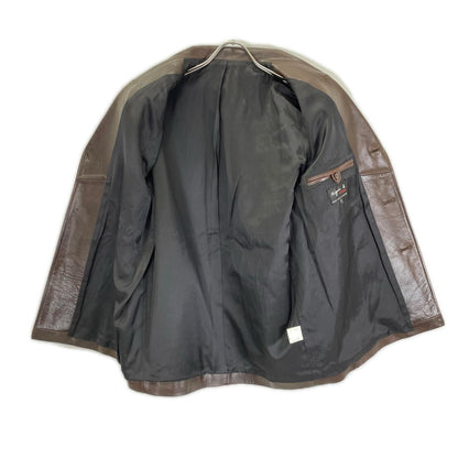 agnes b アニエスベー HOMME フランス製 ブラウン レザーテーラードジャケット ジャケット