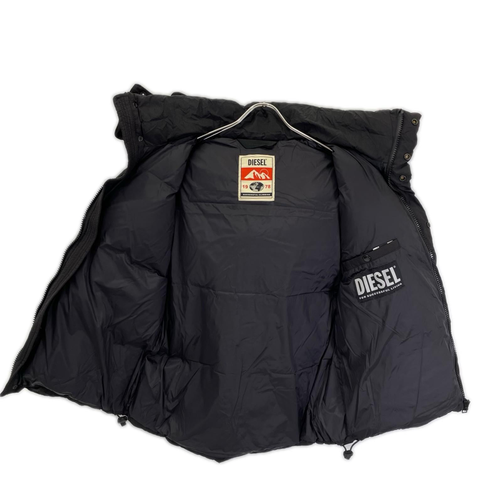DIESEL ディーゼル A03739 ブラック ナイロン ダウンベスト ジャケット