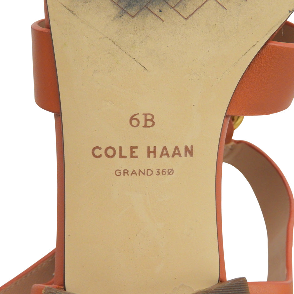 COLE HAAN コールハーン 美品 リアナ リンク サンダル シューズ レディース テラコッタ 6B W32907 シューズ