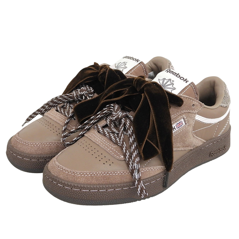 Reebok リーボック 美品 CLUB C 85 Vintage スニーカー シューズ レディース ブラウン 23.5cm RB00093 R00112 シューズ