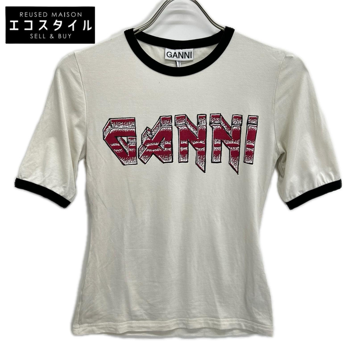 GANNI ガニー 3620 Light Stretch Jersey Ganni Fitted T-shirt トップス