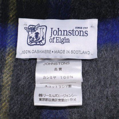 Johnstons ジョンストンズ 【新品同様】タータンチェック カシミヤ フリンジ ストール