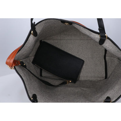 Max Mara マックスマーラ ロゴ キャンバス/レザー 2WAY トートバッグ