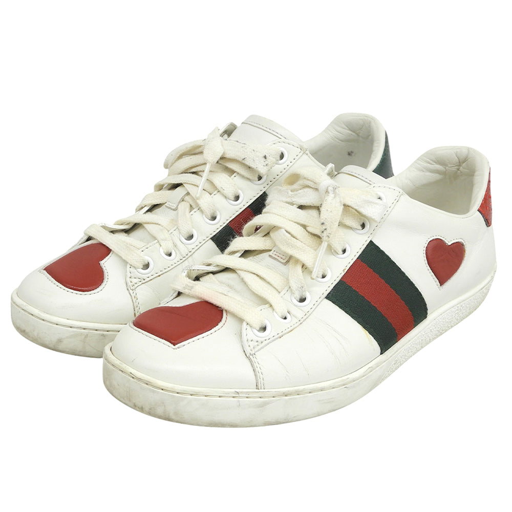 GUCCI グッチ グッチ ハートエース ローカットスニーカー シューズ レディース ホワイト 36 1/2 435638 シューズ