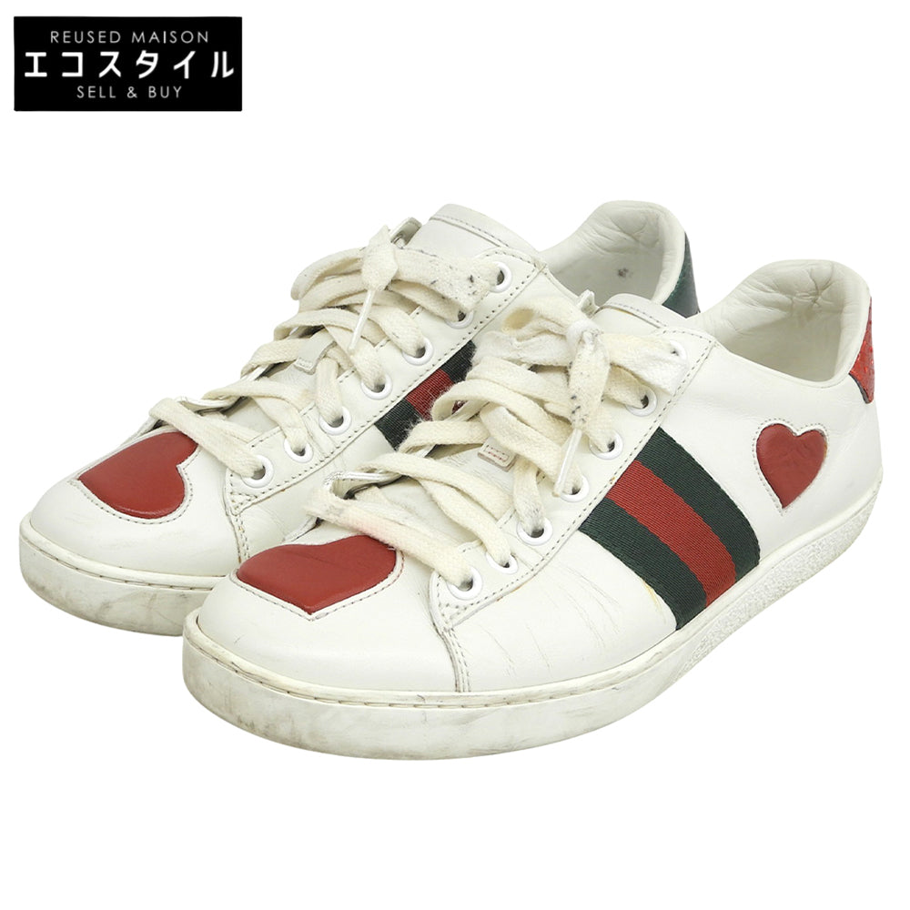 GUCCI グッチ グッチ ハートエース ローカットスニーカー シューズ レディース ホワイト 36 1/2 435638 シューズ