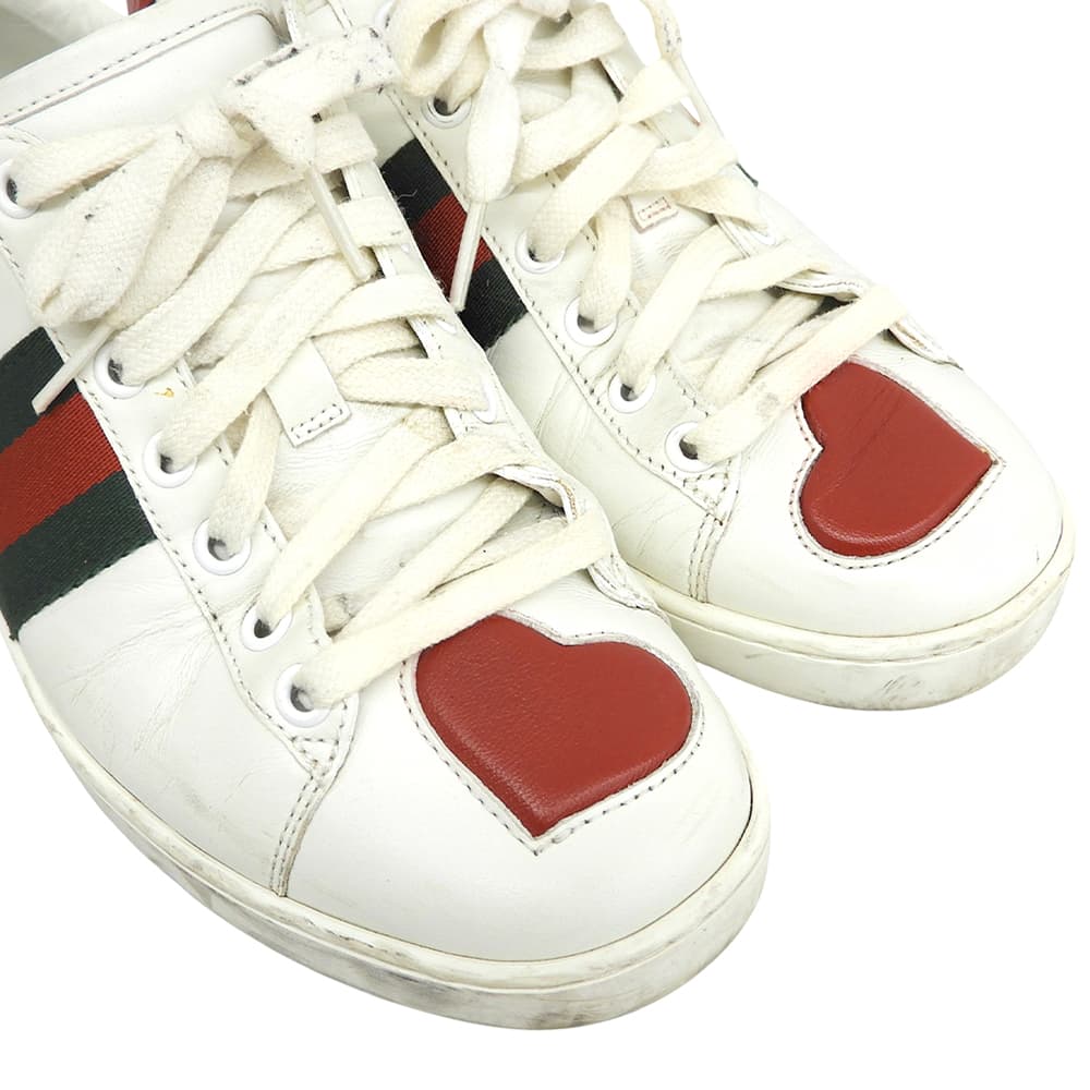 GUCCI グッチ グッチ ハートエース ローカットスニーカー シューズ レディース ホワイト 36 1/2 435638 シューズ