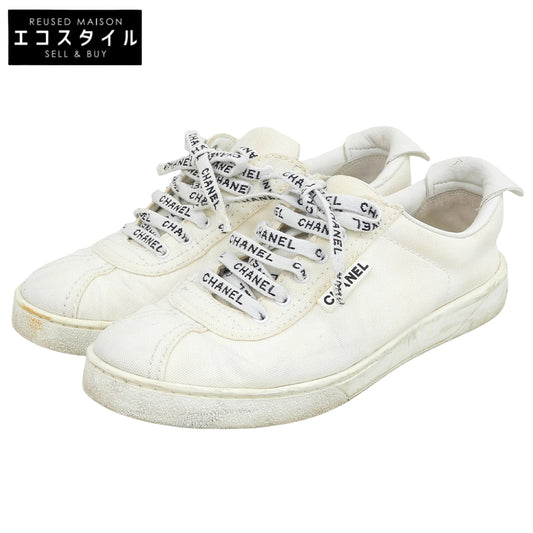 CHANEL シャネル ココマーク キャンバス ローカット スニーカー シューズ レディース ホワイト 38 G34085 シューズ