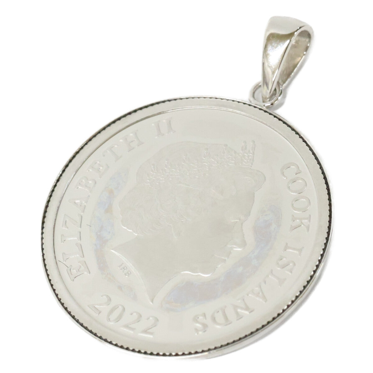 QVC QVC 純プラチナ/Pt900 ローズ＆エリザベス2世2022年20ドルコイン 1/10oz ペンダントトップ