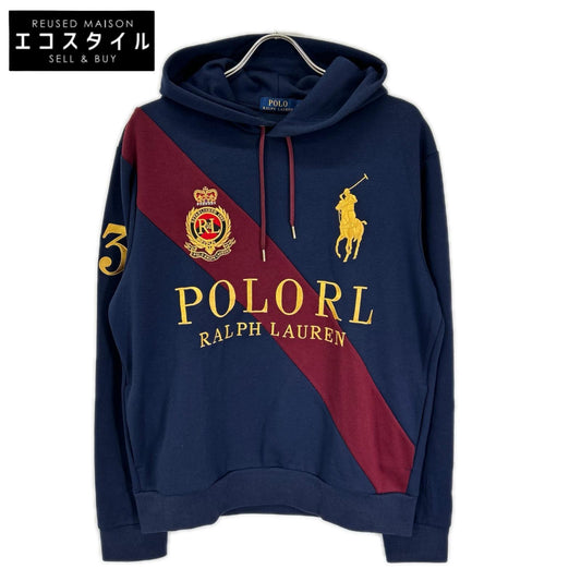 POLObyRalphLauren ポロラルフローレン ネイビー×エンジ ビッグポニー プルオーバーパーカー トップス