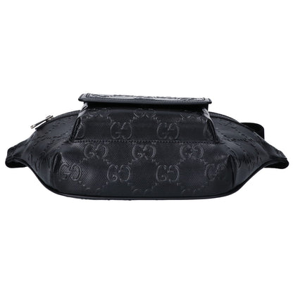 GUCCI グッチ 新品同様 645093 GGエンボスレザー ベルトバッグ ボディバッグ