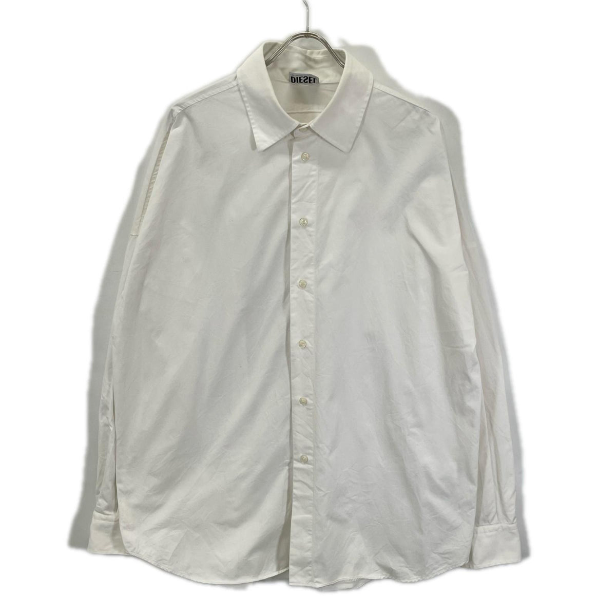 DIESEL ディーゼル 23SS ホワイト S-LIMO-LOGO オーバルD ルーズフィットシャツ トップス