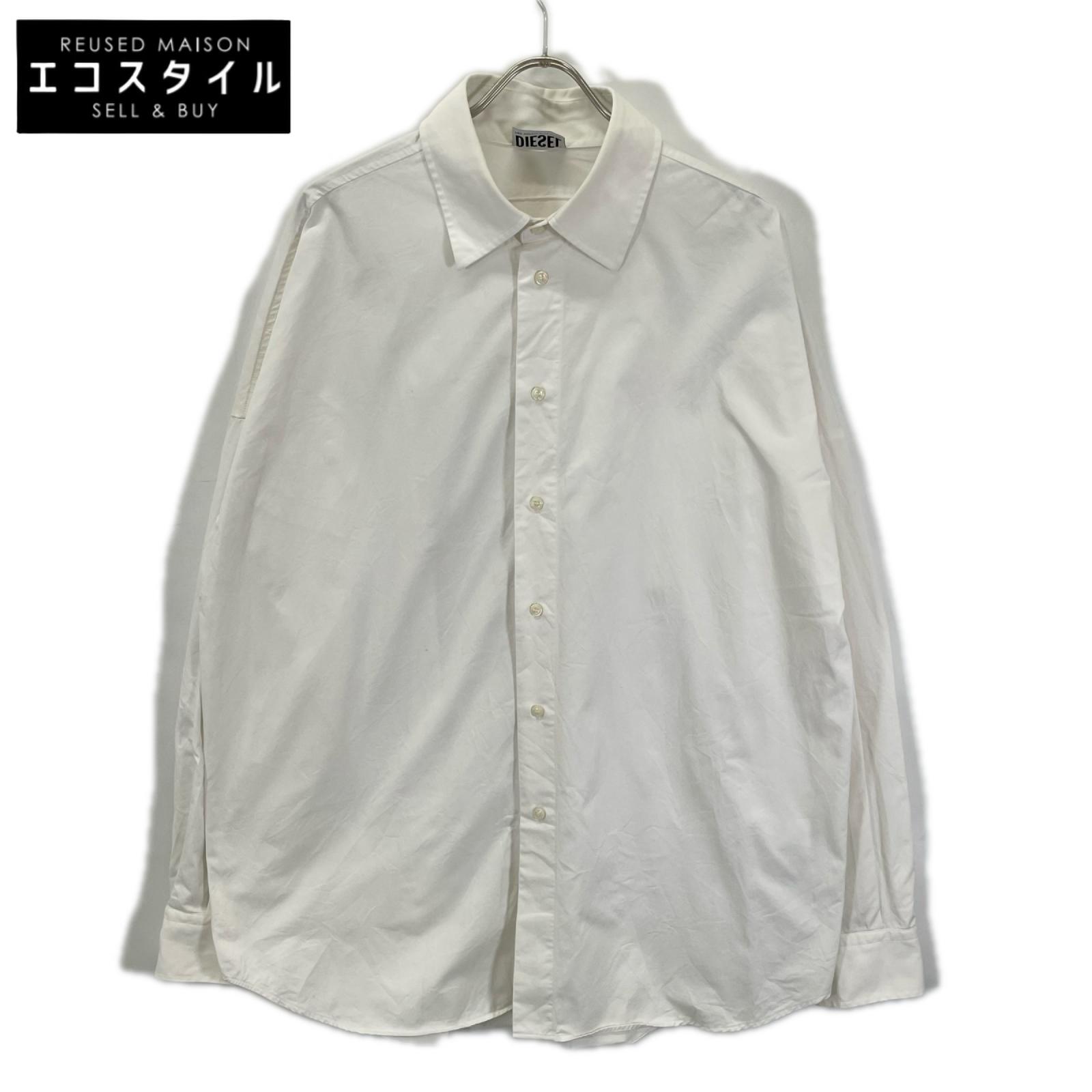 DIESEL ディーゼル 23SS ホワイト S-LIMO-LOGO オーバルD ルーズフィットシャツ トップス