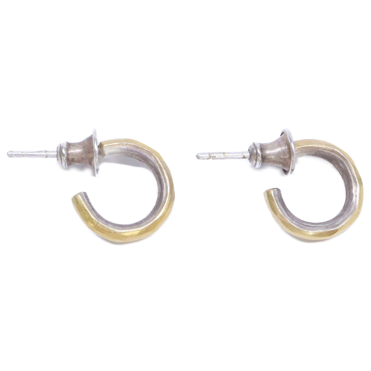MALCOLM BETTS マルコムベッツ K22 x 925 1Pダイヤモンドコンビハンマリング ピアス