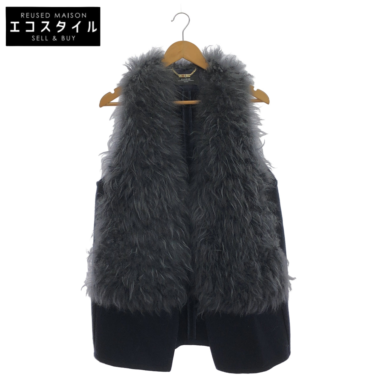 DoCLASSE ドゥクラッセ THE CLASSE 30211ー070 ネイビー カシミヤファーウールジレ トップス
