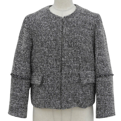 DoCLASSE ドゥクラッセ 美品 THE CLASSE ファンシーツイード Cカラー ジャケット レディース ブラック×ホワイト系 9 31405ー094 ブラック/ホワイト系 ジャケット