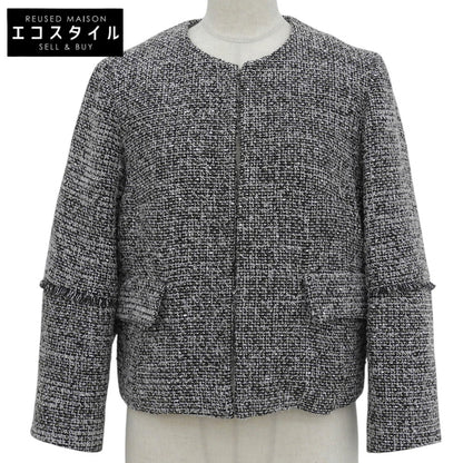 DoCLASSE ドゥクラッセ 美品 THE CLASSE ファンシーツイード Cカラー ジャケット レディース ブラック×ホワイト系 9 31405ー094 ブラック/ホワイト系 ジャケット