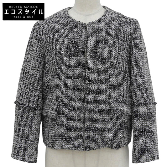 DoCLASSE ドゥクラッセ 美品 THE CLASSE ファンシーツイード Cカラー ジャケット レディース ブラック×ホワイト系 9 31405ー094 ブラック/ホワイト系 ジャケット