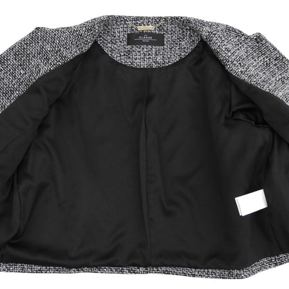 DoCLASSE ドゥクラッセ 美品 THE CLASSE ファンシーツイード Cカラー ジャケット レディース ブラック×ホワイト系 9 31405ー094 ブラック/ホワイト系 ジャケット