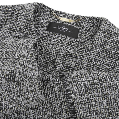 DoCLASSE ドゥクラッセ 美品 THE CLASSE ファンシーツイード Cカラー ジャケット レディース ブラック×ホワイト系 9 31405ー094 ブラック/ホワイト系 ジャケット