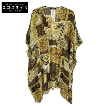 VERSACE ヴェルサーチェ ABD40003 ゴールド系 バロッコメデューサ柄シルクワンピース ワンピース