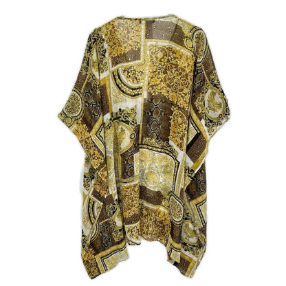 VERSACE ヴェルサーチェ ABD40003 ゴールド系 バロッコメデューサ柄シルクワンピース ワンピース