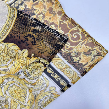VERSACE ヴェルサーチェ ABD40003 ゴールド系 バロッコメデューサ柄シルクワンピース ワンピース