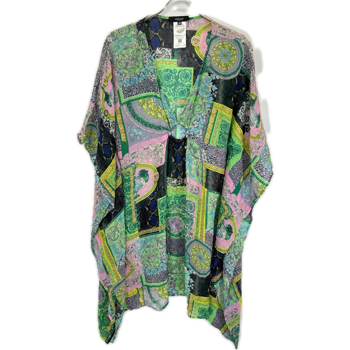 VERSACE ヴェルサーチェ ABD40003 マルチカラーバロッコメデューサ柄シルクワンピース ワンピース