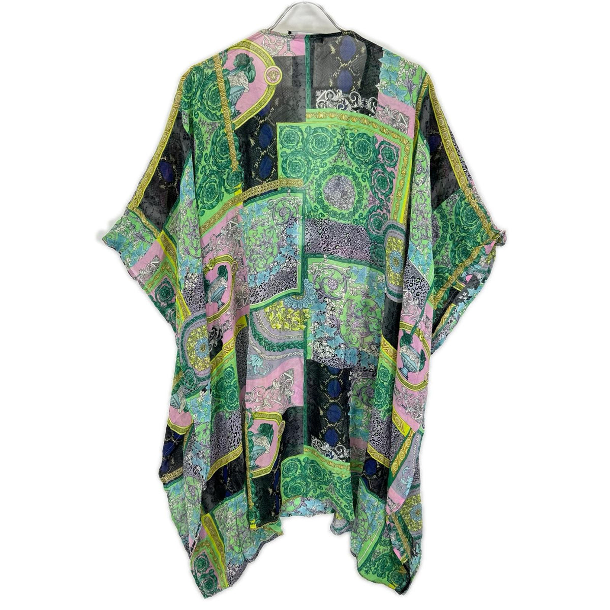 VERSACE ヴェルサーチェ ABD40003 マルチカラーバロッコメデューサ柄シルクワンピース ワンピース