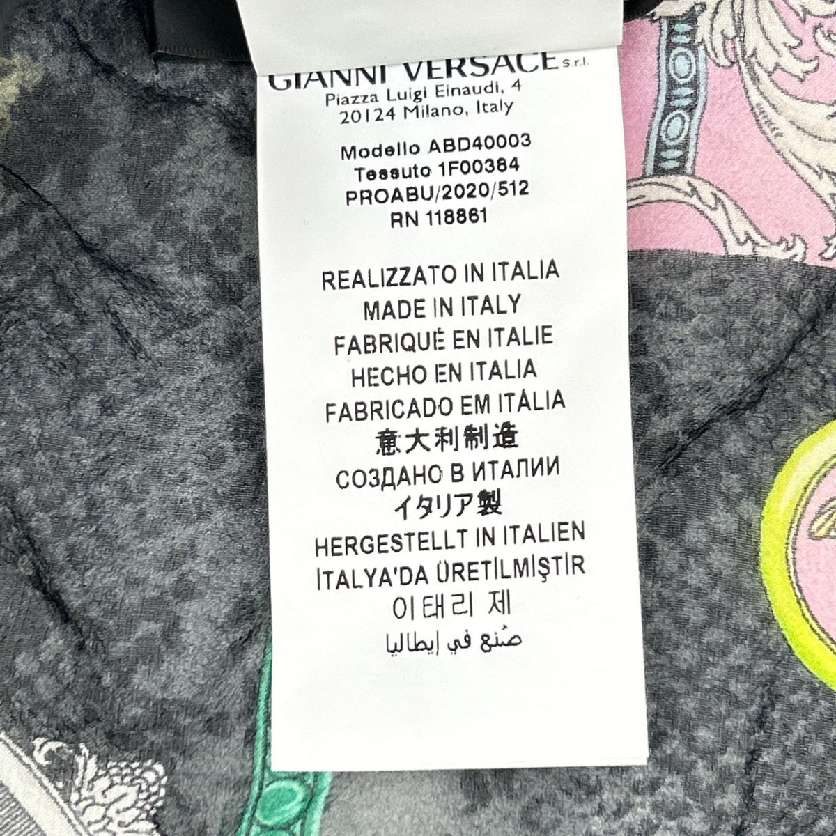 VERSACE ヴェルサーチェ ABD40003 マルチカラーバロッコメデューサ柄シルクワンピース ワンピース